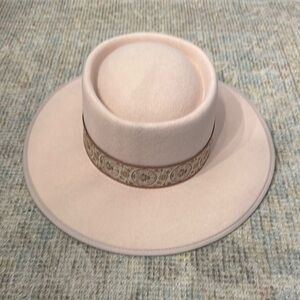 Blush Pink Hat with Decorative Band